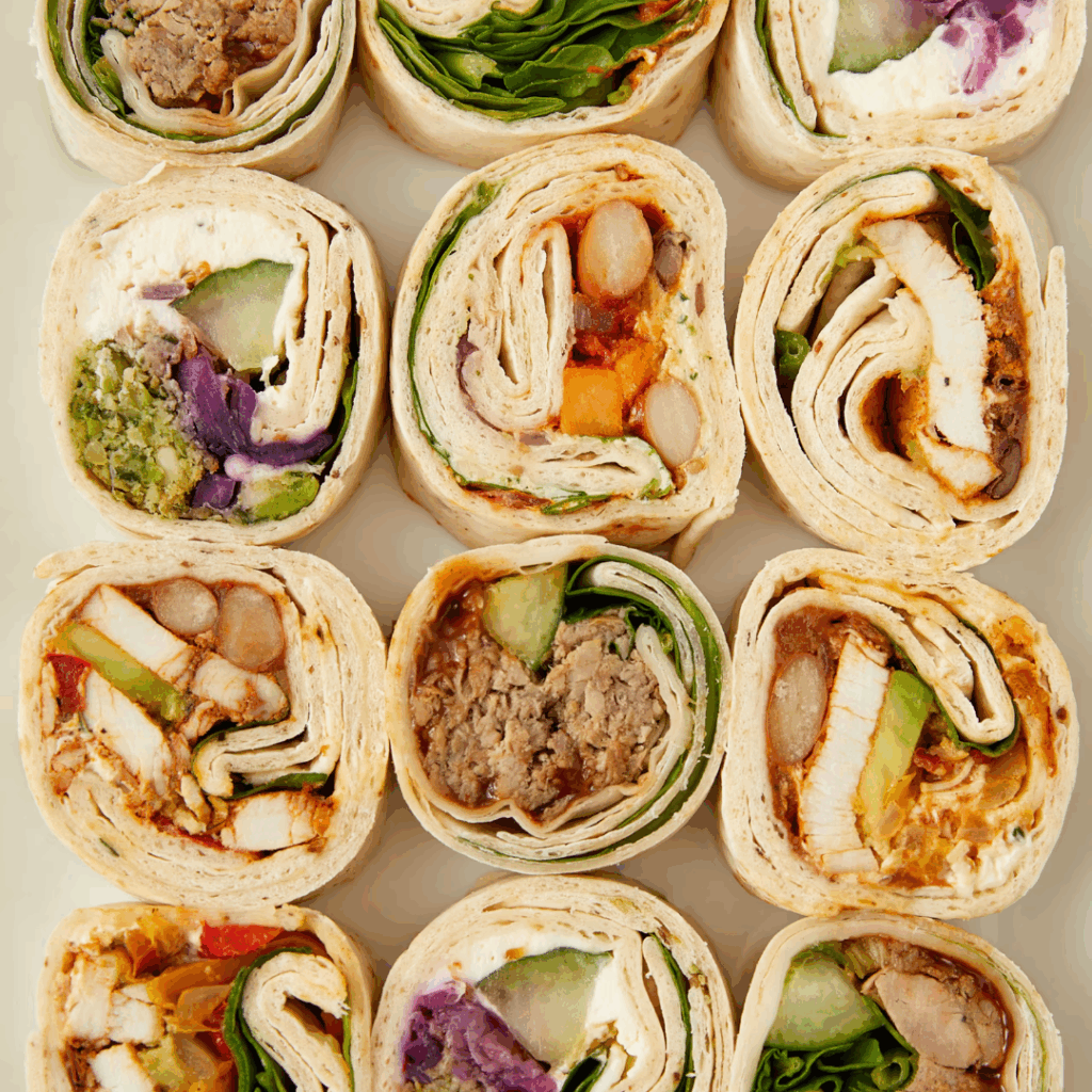 Close up shot of Gourmet Grocer Wrap Platter