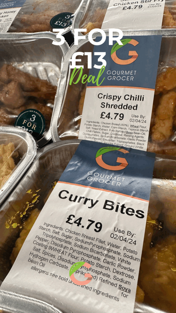 Gourmet Grocer Deals - Chef to Table curry bites and crispu chilli