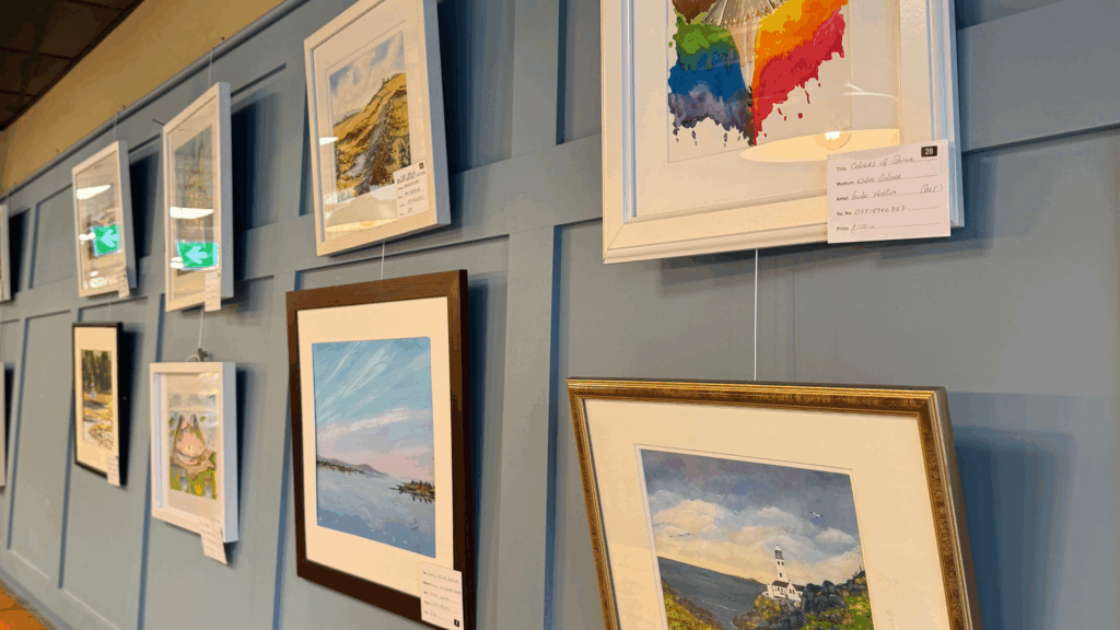 local artwork for sale at gourmet café