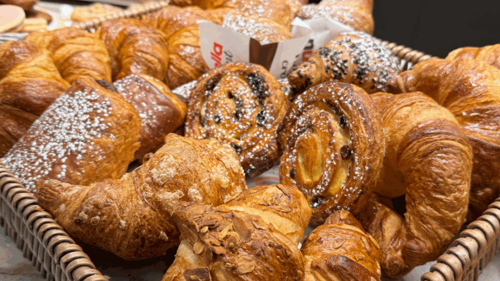 Fresh croissants and pastries at Gourmet Café