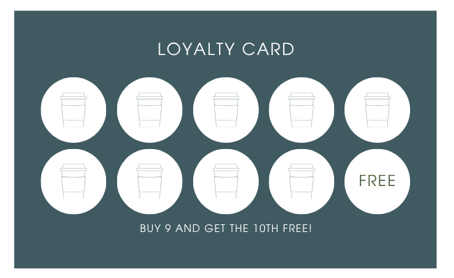 Gourmet Café Loyaty Stamp Card
