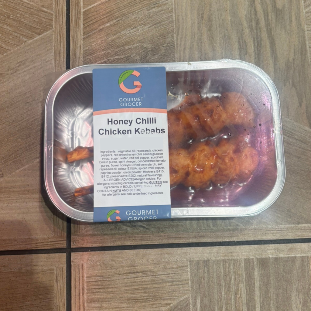 honey chilli chicken kebabs
